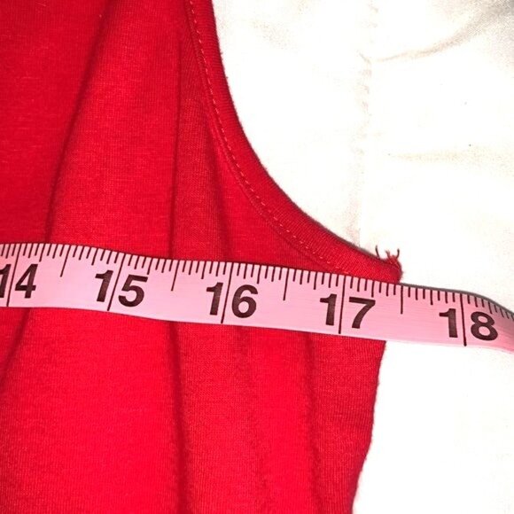 Sleeveless Ambiance Red Top 1X 95% Cotton & 5% Spandex Made In China - Picture 5 of 6